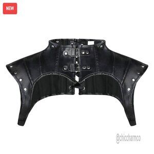Steampunk Gothic Leather Shrug Jacket Armor Shoulder Costume Adjustable Buckles